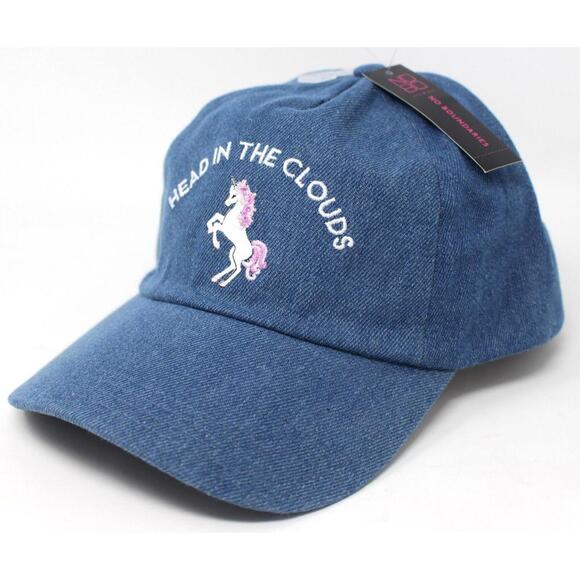 Head In The Clouds Unicorn Denim Dad Hat Baseball Cap Adjustable New - Picture 1 of 4
